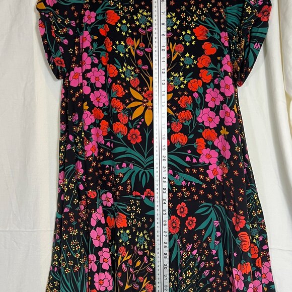 Free People Dress -Strawberry Fields Black Floral Summer Mini, Size: M - Picture 13 of 16